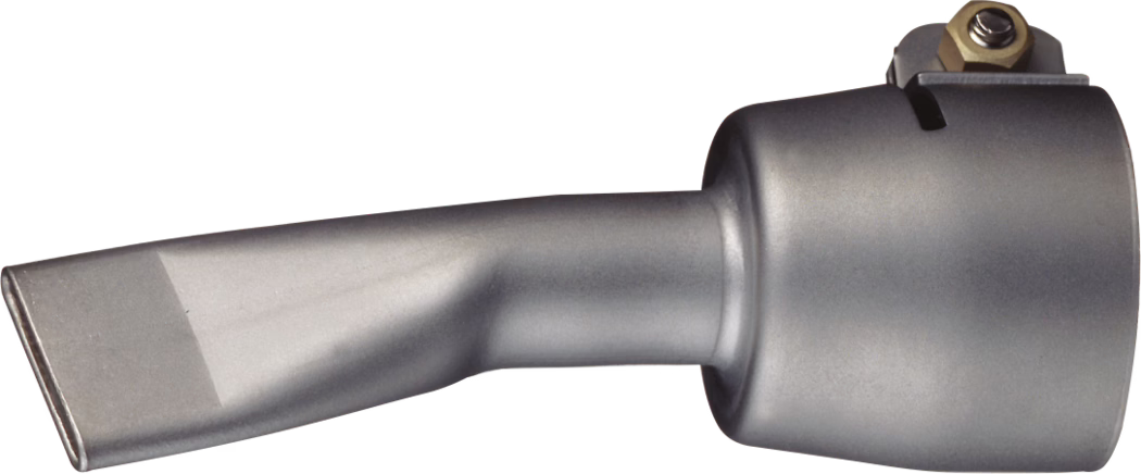 WOLFF_Dummy_19524, 13472, 13473_broad nozzle_2025-08 Ett bilverktyg med metallisk finish, som har ett cylindriskt huvud och ett långt, vinklat handtag avsett för vridmomentsapplikationer. Huvudet har en rektangulär öppning, vilket indikerar att det används för specifika storlekar av bultar eller muttrar. Verktyget verkar robust och hållbart, med en väldefinierad struktur som antyder effektivitet i mekaniska uppgifter.